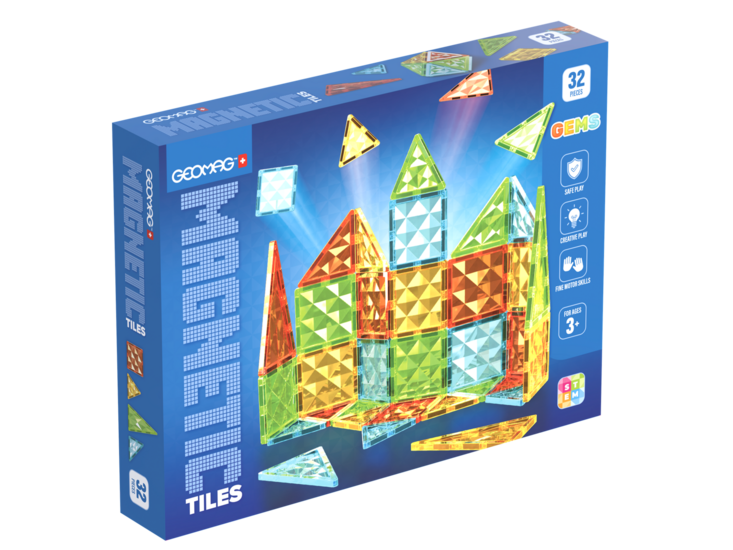 GEOMAG Magnetic Tiles Gems 32-delig